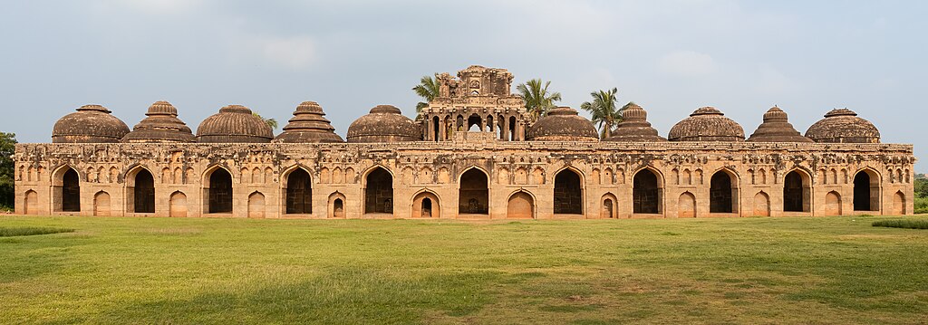 1024px Panorama of Elephant Stables Hampi