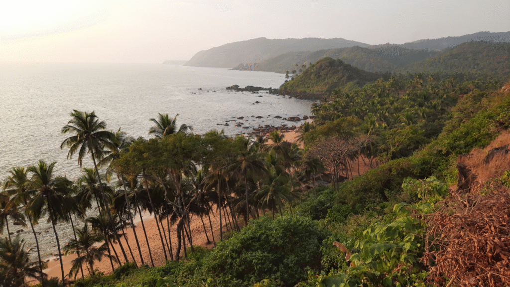 Hidden lagoon at Cola Beach, a serene and secluded spot among the top 10 best South Goa beaches for peace seekers.
