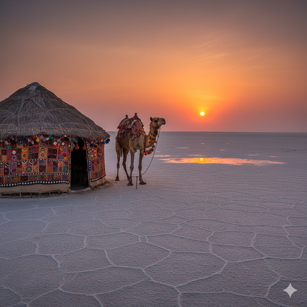 The white salt desert of Rann of Kutch, among the best places to visit in India in November