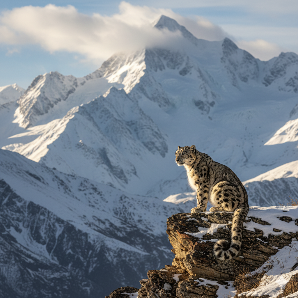 Snow leopard in Hemis National Park, a highlight of safari season guides for national parks in Ladakh.